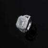 Stunning Baguette Cut Moissanite Ring in Platinum with Pave Setting