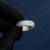 Men’s Triple Row Moissanite Ring with Baguette and Pave Design – Stunning Elegance