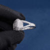 Stunning Baguette Cut Moissanite Ring in Platinum with Pave Setting