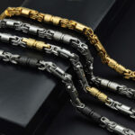 “Durable Stainless Steel Byzantine King Chain Necklace – Classic Men’s Jewelry”