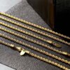 18K Gold Plated 3mm Stainless Steel Men’s Rope Chain Necklace