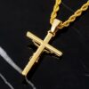 “Elegant Gold Crucifix Cross Pendant Necklace – Perfect for Faith and Style”