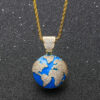 Blue Earth Hip Hop Pendant: Trendy Urban Jewelry for Stylish Looks