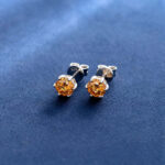 2 Carat Certified VVS1 Moissanite Yellow Stud Earrings in S925 Silver