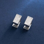 Elegant S925 Moissanite Princess Cut Rectangular Earrings – Brilliance & Style