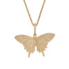 “Vibrant Large Zirconia Butterfly Pendant Necklace for Women”