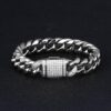 “12mm Iced Out Moissanite Cuban Link Bracelet with Secure Box Clasp”