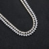 Stunning 6mm Moissanite Heart Cut Tennis Chain Necklace – Sparkling Cluster Design