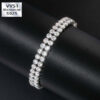 Stunning 10mm Moissanite Double Row Tennis Bracelet in 18K White Gold