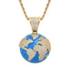 Blue Earth Hip Hop Pendant: Trendy Urban Jewelry for Stylish Looks