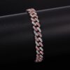 8mm Two-Tone White & Pink Moissanite Cuban Link Bracelet – Elegant Jewelry