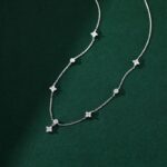 “Sterling Silver Four-Leaf Clover Necklace – Lucky Charm Chain Jewelry”