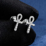 Sparkling Micro Ankh Moissanite Stud Earrings – Elegant & Durable Jewelry