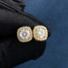 0.5 Carat VVS1 Moissanite Square Stud Earrings in 925 Sterling Silver