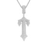 Moissanite Cross Pendant Necklace Set with Ice Out Great Sword Design