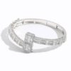 Moissanite Baguette Stone Cuff Bangle – Elegant Designer Jewelry