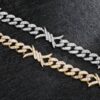 10mm Moissanite Iced Cuban Chain – Durable Barb Wire Design Jewelry