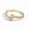 Moissanite Baguette Stone Cuff Bangle – Elegant Designer Jewelry