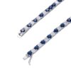 5mm Moissanite White & Blue Tennis Chain Necklace in White Gold – Stunning Iced Design