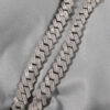 18k Gold 12mm Moissanite Cuban Chain with Stunning Prong Baguette Design