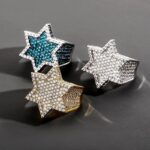 “Stunning Moissanite Star of David Ring in White Gold – Elegant Jewish Jewelry”