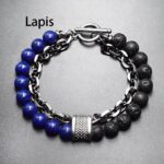 Stylish Natural Healing Stone Bead Layered Bracelet for Wellness