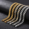 8mm Two-Tone Titanium Steel Cuban Link Chain for Men – Stylish & Durable Jewelry