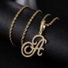 Elegant Gold Cursive Initial Letters A-Z Pendant | Personalized Jewelry