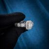 Stunning Emerald Cut Halo Diamond Engagement Ring | Timeless Bridal Jewelry