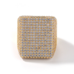 Stunning Moissanite Hip Hop Square Ring | Big Sparkle Statement Jewelry