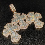 Stunning Moissanite Cross Pendant with Exquisite Floral Design