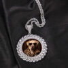 Custom Moissanite Pendant Necklace with Chilled Wheat Ear Round Photo Design