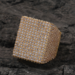 Stunning Moissanite Hip Hop Square Ring | Big Sparkle Statement Jewelry