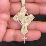 Moissanite Pointed Prayer Cross Pendant – Iced Out Jewelry for Faith