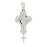 Moissanite Pointed Prayer Cross Pendant – Iced Out Jewelry for Faith