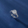 Elegant Classic Twist Halo Moissanite Engagement Ring – Timeless Beauty