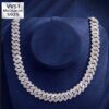 18k Gold 12mm Moissanite Cuban Chain with Stunning Prong Baguette Design