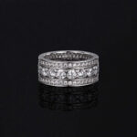 Eternity Band Ring with Round Cut Moissanite – 3 Row Design for Lasting Beauty