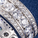 Eternity Band Ring with Round Cut Moissanite – 3 Row Design for Lasting Beauty