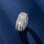 Eternity Band Ring with Round Cut Moissanite – 3 Row Design for Lasting Beauty