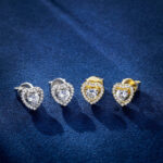 1CT S925 Moissanite Heart-Shaped Halo Earrings – VVS1 Quality Gemstone Jewelry