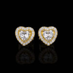 1CT S925 Moissanite Heart-Shaped Halo Earrings – VVS1 Quality Gemstone Jewelry