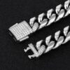 “12mm Iced Out Moissanite Cuban Link Bracelet with Secure Box Clasp”