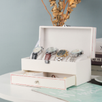 Luxury Two-Tier Jewelry Organizer Box for Elegant Storage Solutions