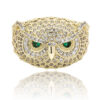 Stunning 18K Gold Plated Moissanite Owl Jewelry Set & Hip Hop Ring