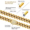 14K Gold 12mm Moissanite Diamond Clasp Miami Cuban Link Chain