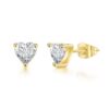 Stunning 3-Prong Heart Shaped Moissanite Earrings – Brilliant Diamond Alternative