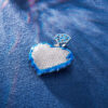 Glow-in-the-Dark Moissanite Pendant – Frozen Heart Design for Dazzling Elegance