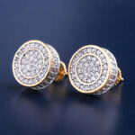 Sparkling Round Moissanite Stud Earrings for Men – Iced Elegance and Style