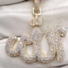 “Personalized Moissanite Allah Pendant – Elegant Islamic Jewelry”